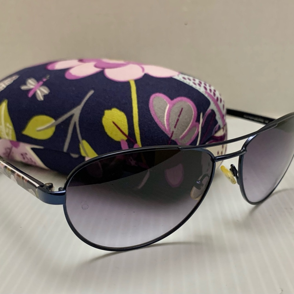 Vera Bradley Aviator Sunglasses with Case Floral Nightingale